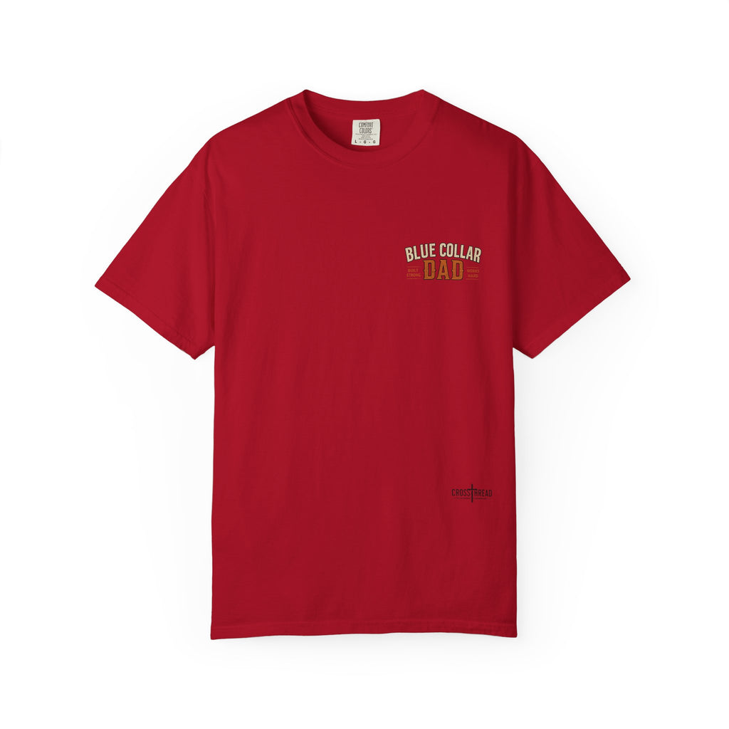 Blue Collar Dad T-Shirt — Vintage Work Gloves and Boots Design