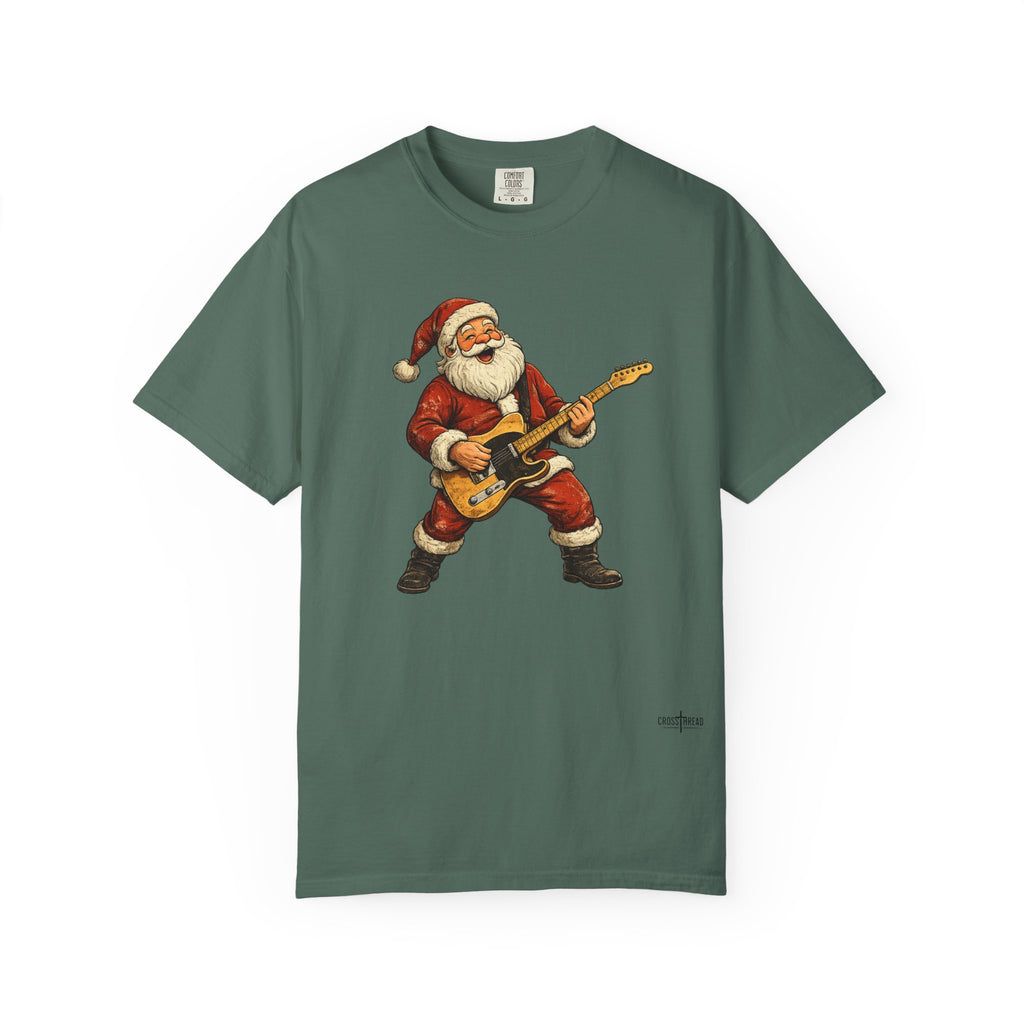 Santa T-Style Guitar Comfort Colors Shirt