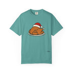Roasted Turkey Santa Hat Comfort Colors Shirt