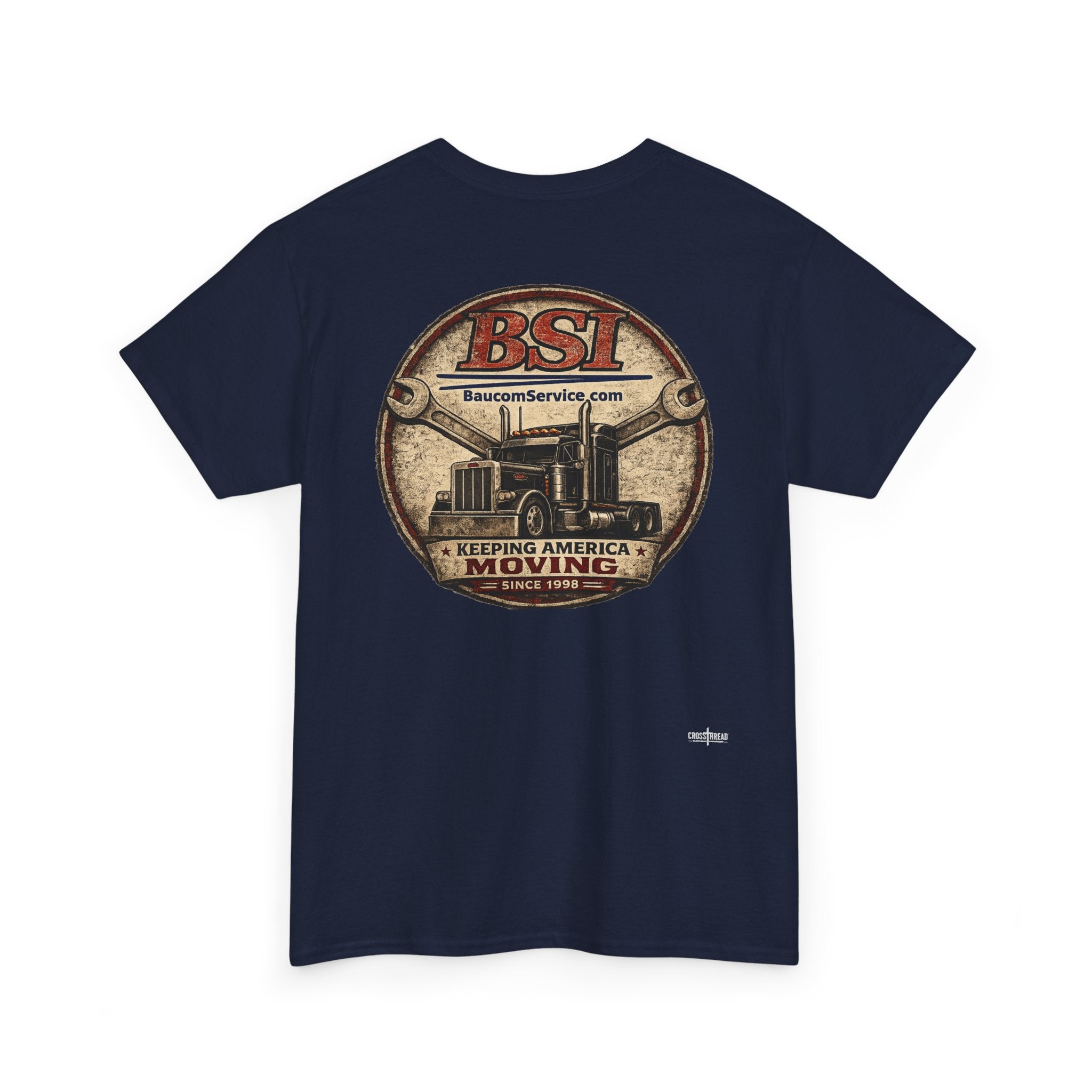 BSI Vintage Truck Logo Tee — "Keeping America Moving" Cotton T-Shirt