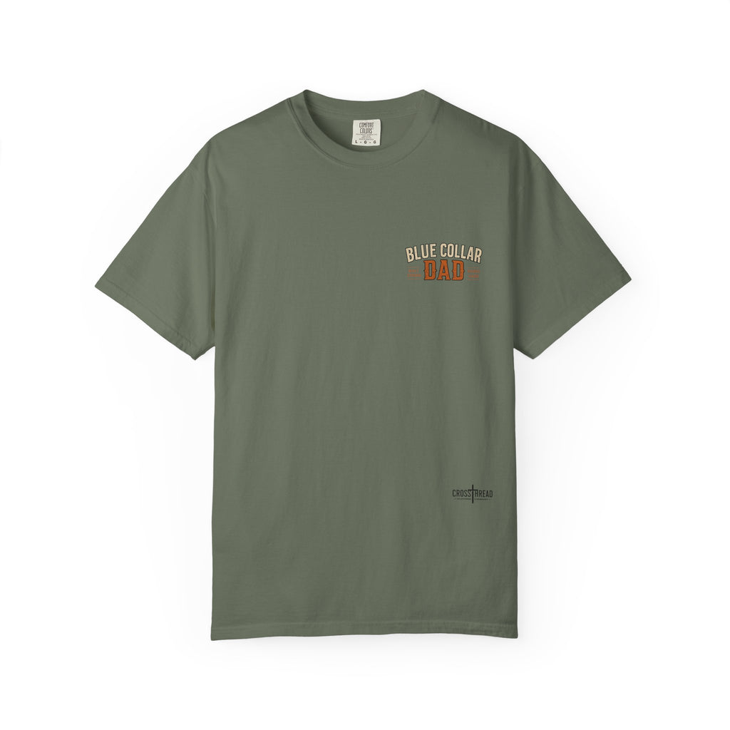 Blue Collar Dad T-Shirt — Vintage Work Gloves and Boots Design
