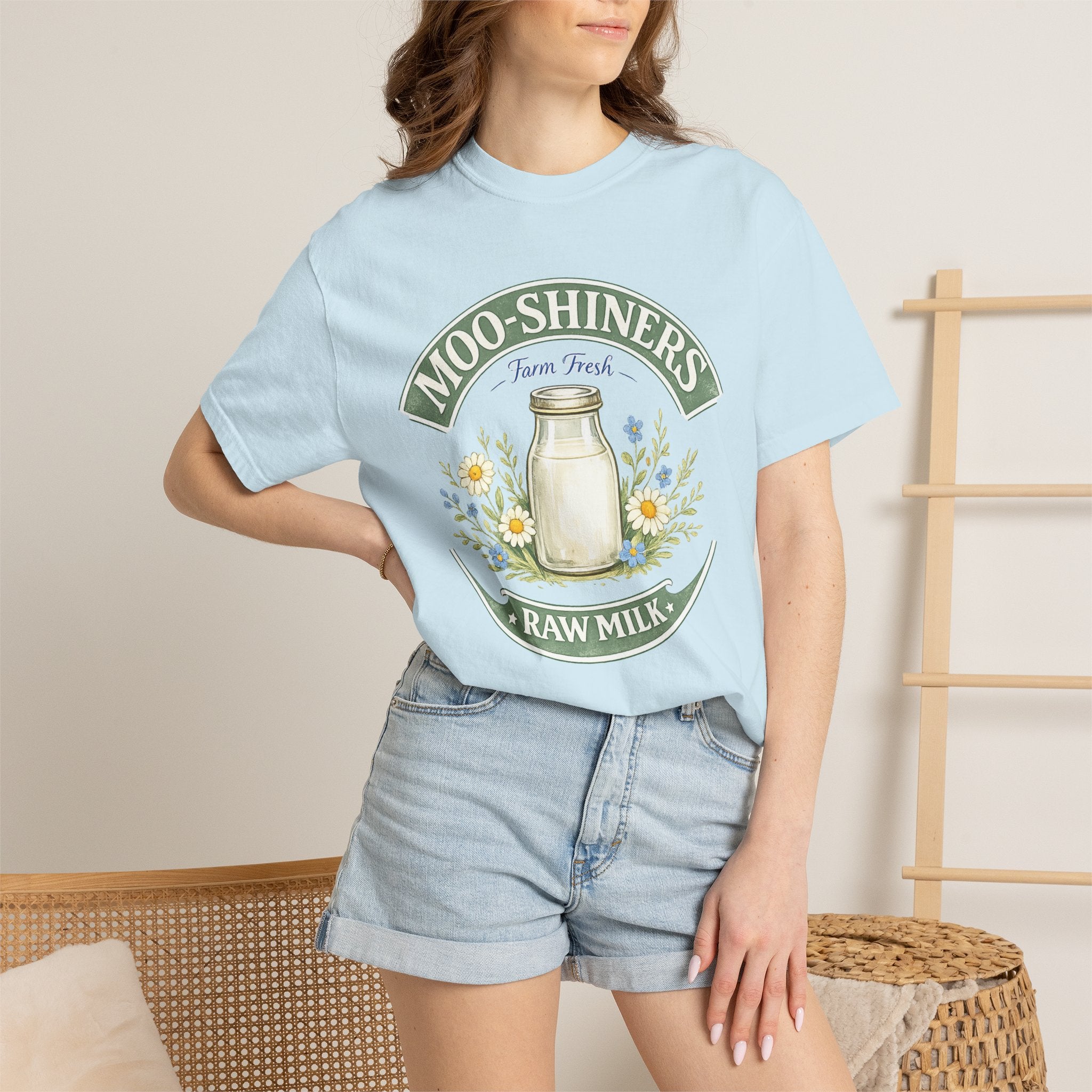 "Moo-Shiners Raw Milk" Vintage Logo Graphic T