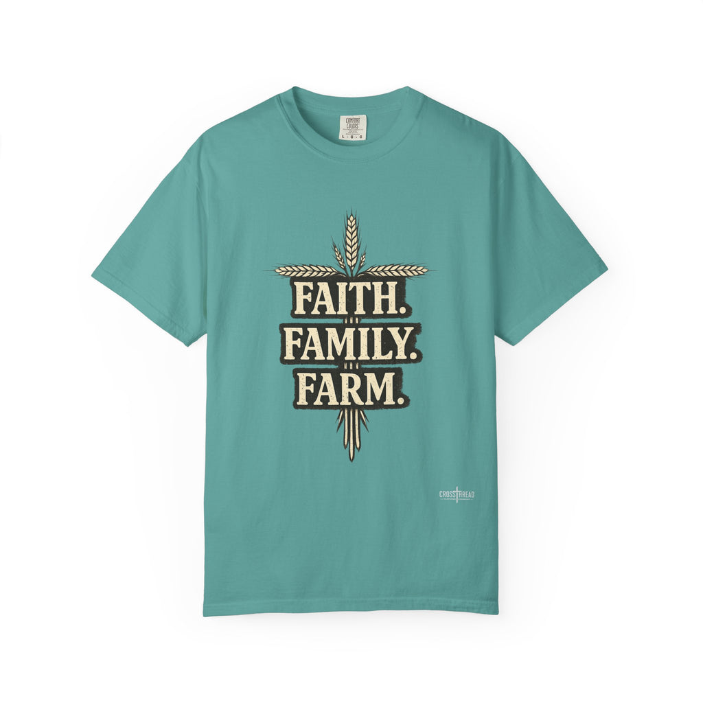 Faith Family Farm T-Shirt — Rustic Farmhouse Graphic Tee