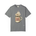 Coffee Mug Graphic T-Shirt — "Caffeine & Cetane" Vintage Coffee Design