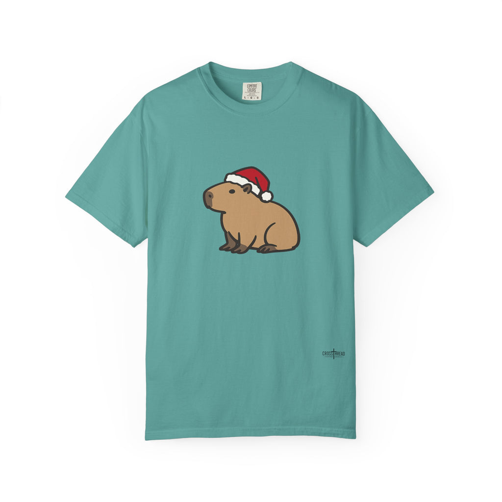 Capybara Santa Hat Comfort Colors T-Shirt