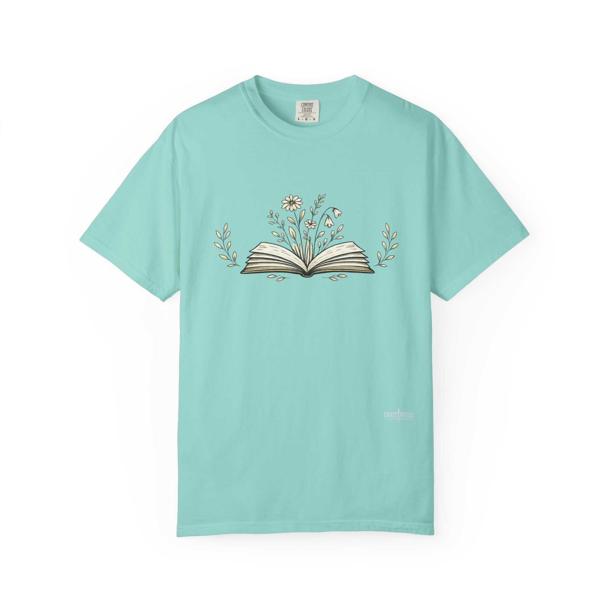 Floral Open Book T-Shirt — Book Lover Reading Tee