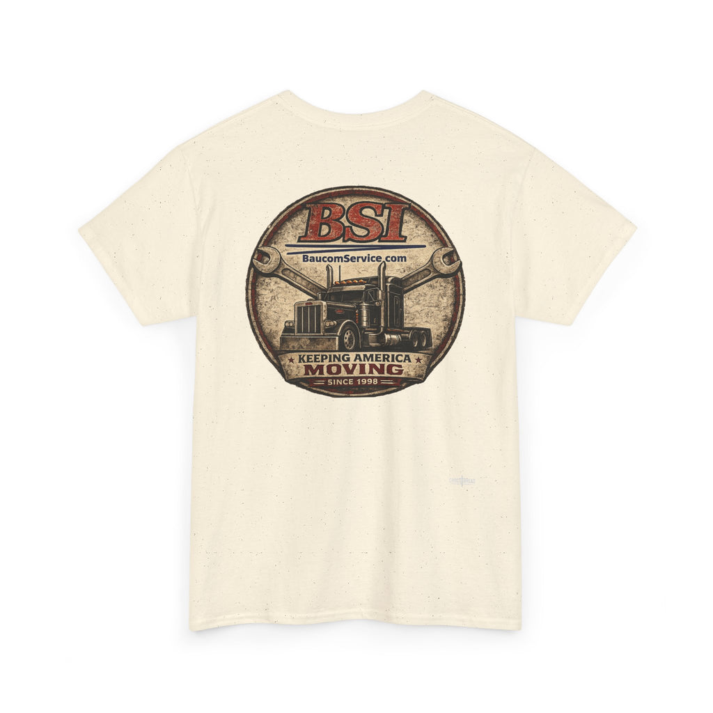 BSI Vintage Truck Logo Tee — "Keeping America Moving" Cotton T-Shirt