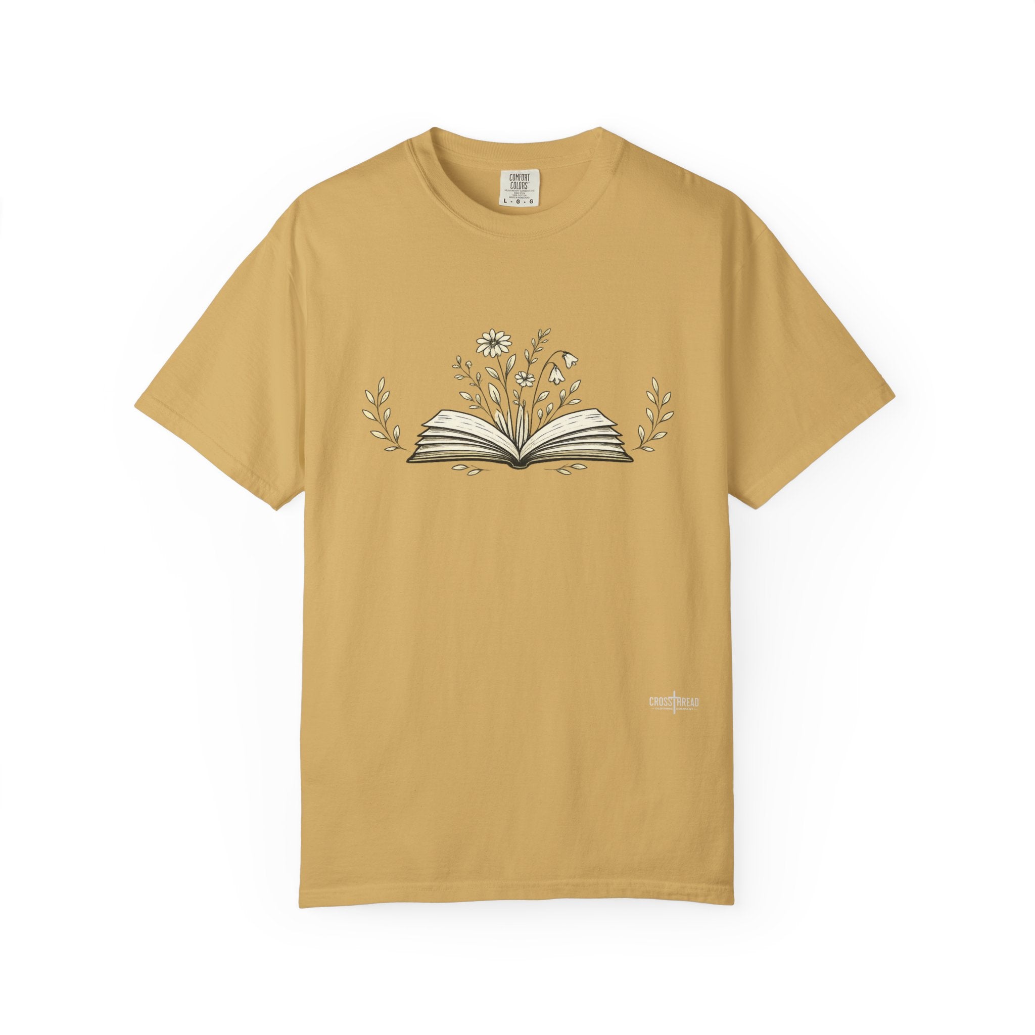 Floral Open Book T-Shirt — Book Lover Reading Tee