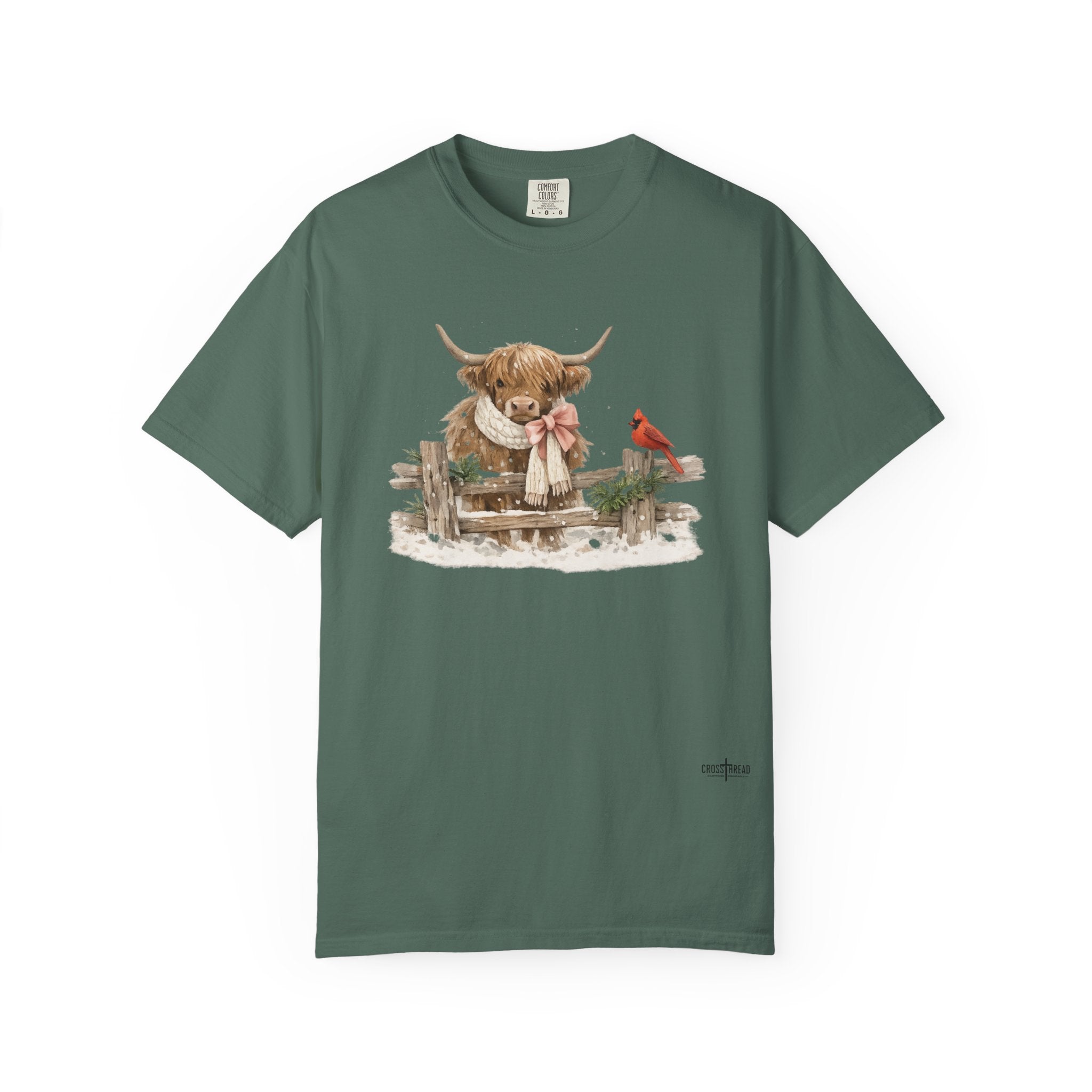 Highland Cow and Cardinal Comfort Colors Shirt