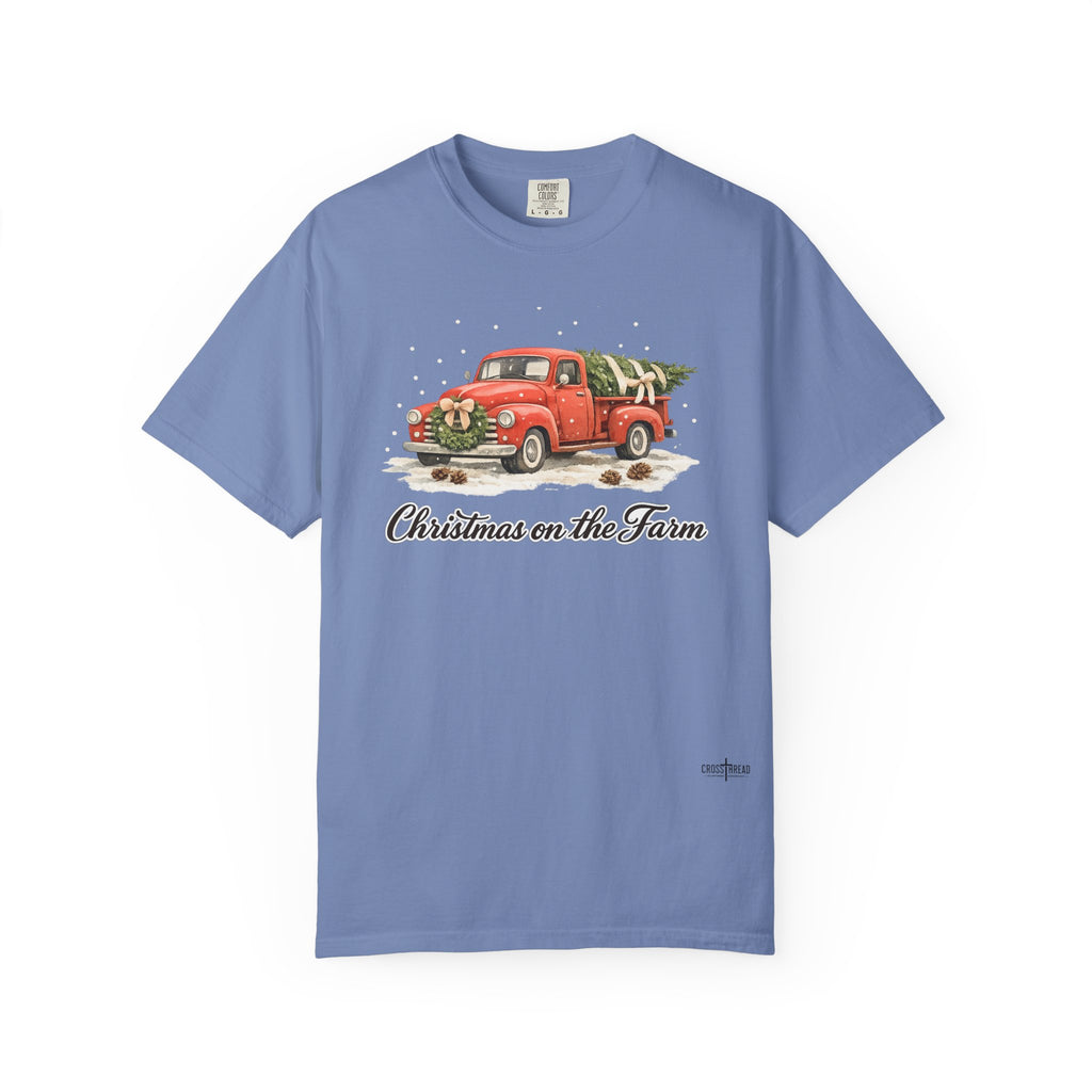 Christmas on the Farm Red Truck Comfort Colors Shirt