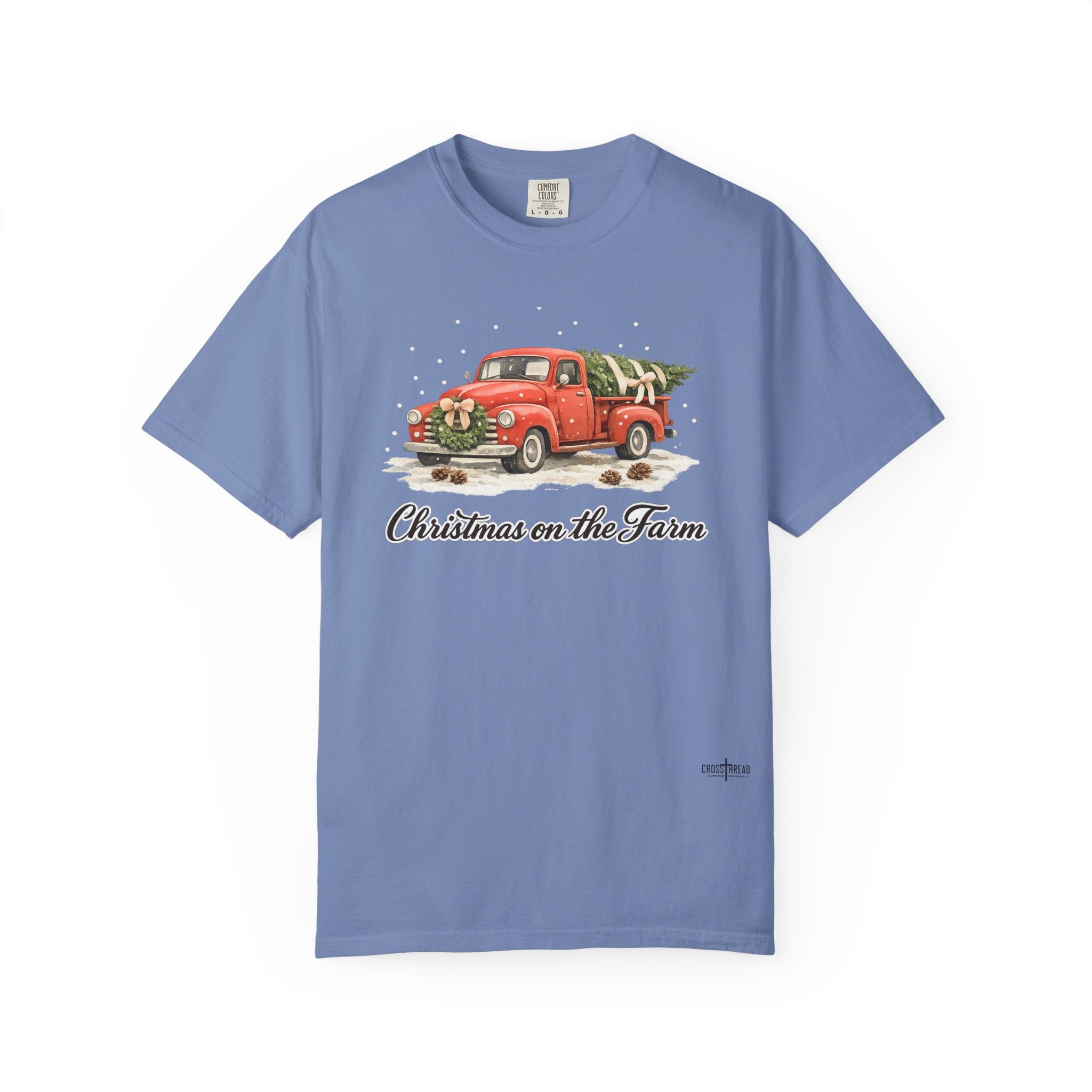 Christmas on the Farm Red Truck Comfort Colors Shirt