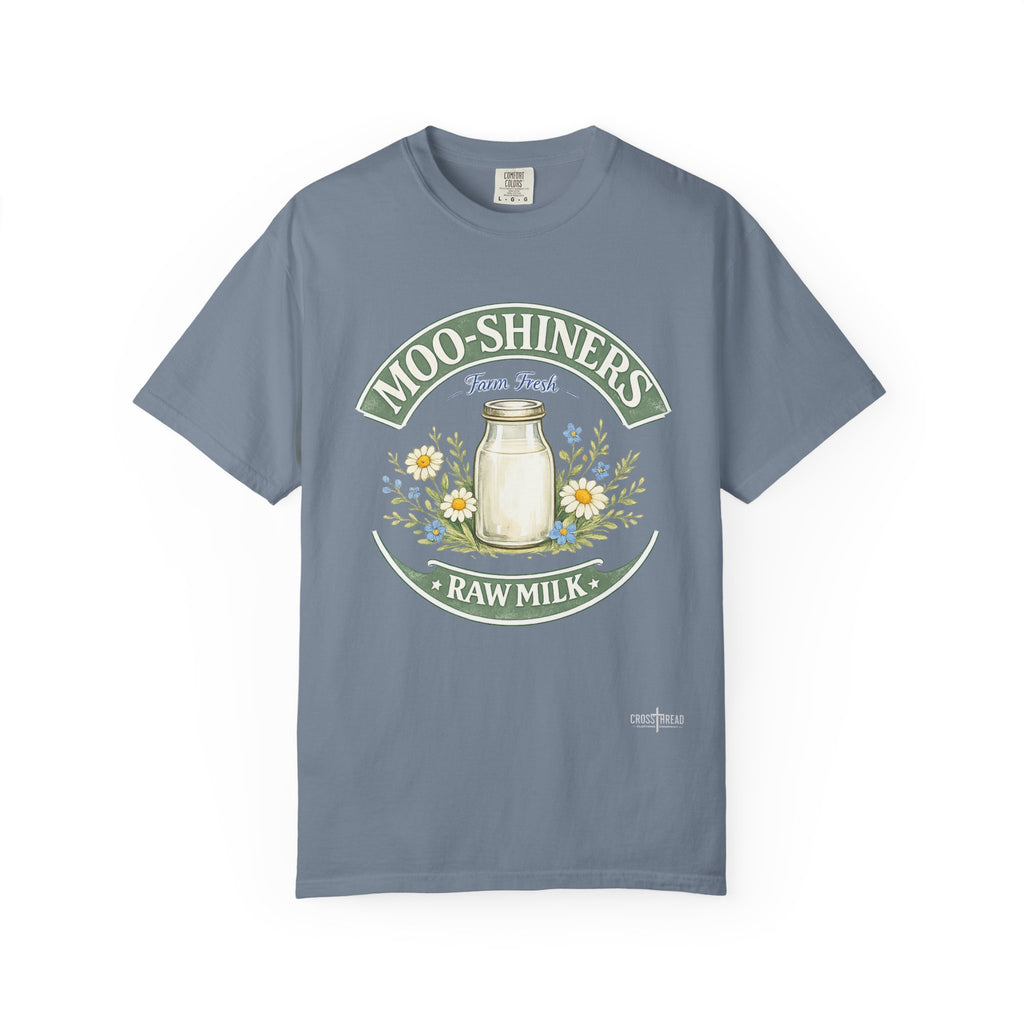 "Moo-Shiners Raw Milk" Vintage Logo Graphic T
