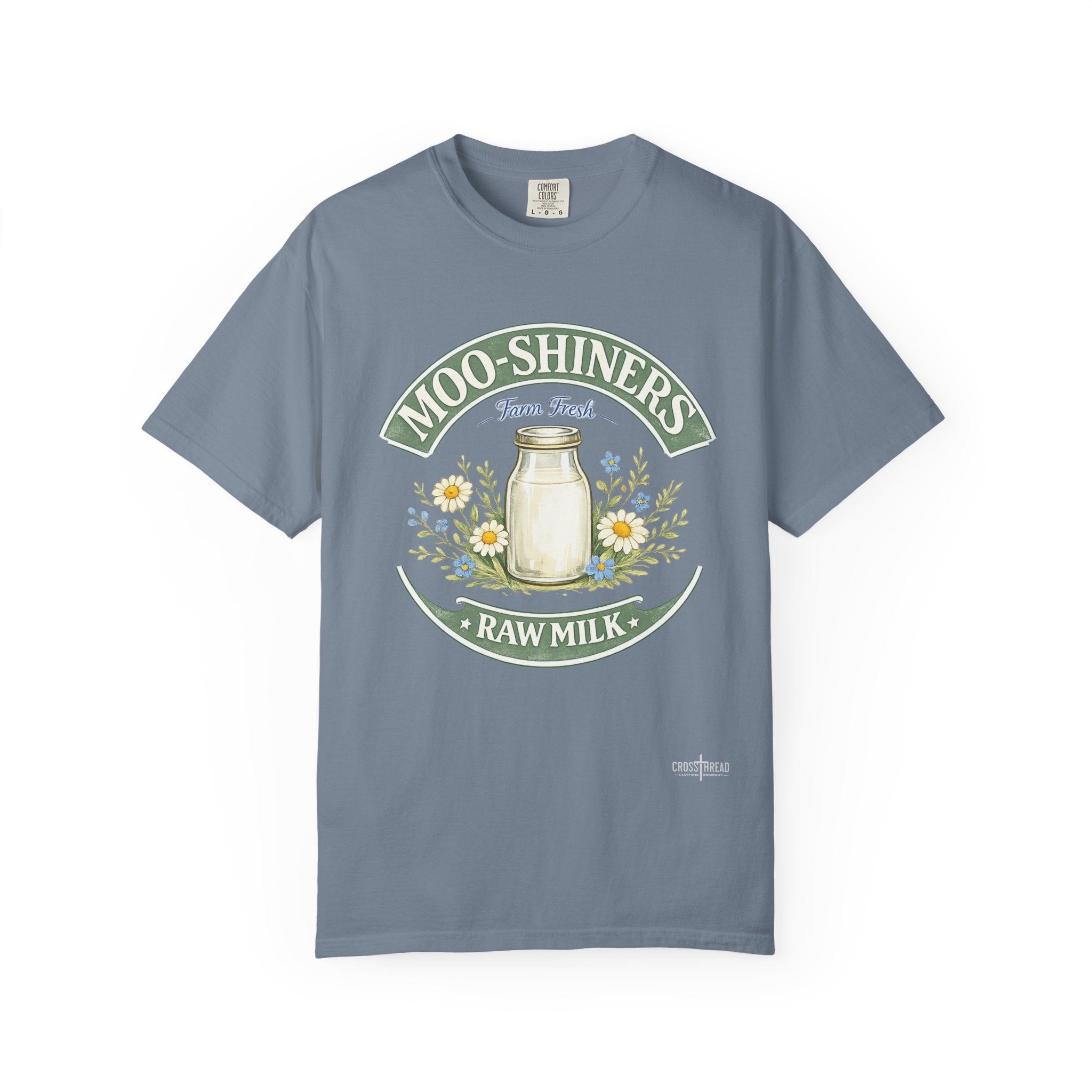"Moo-Shiners Raw Milk" Vintage Logo Graphic T