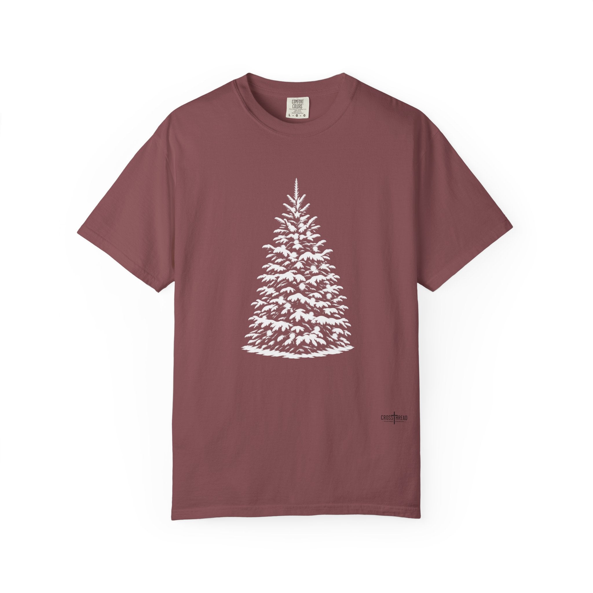 Snowy Christmas Tree Comfort Colors T-Shirt