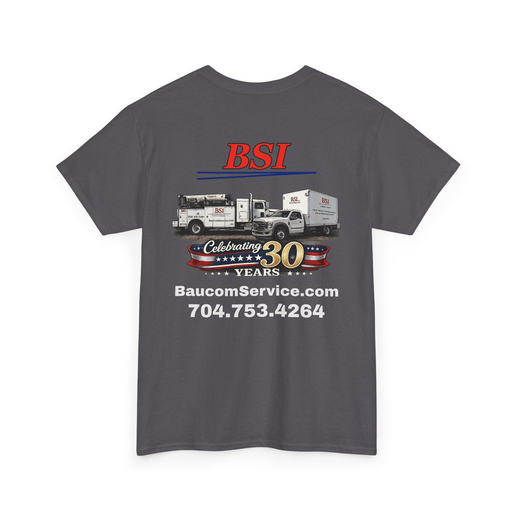 BSI Logo T-Shirt — Baucom Service 30th Anniversary Crew Tee