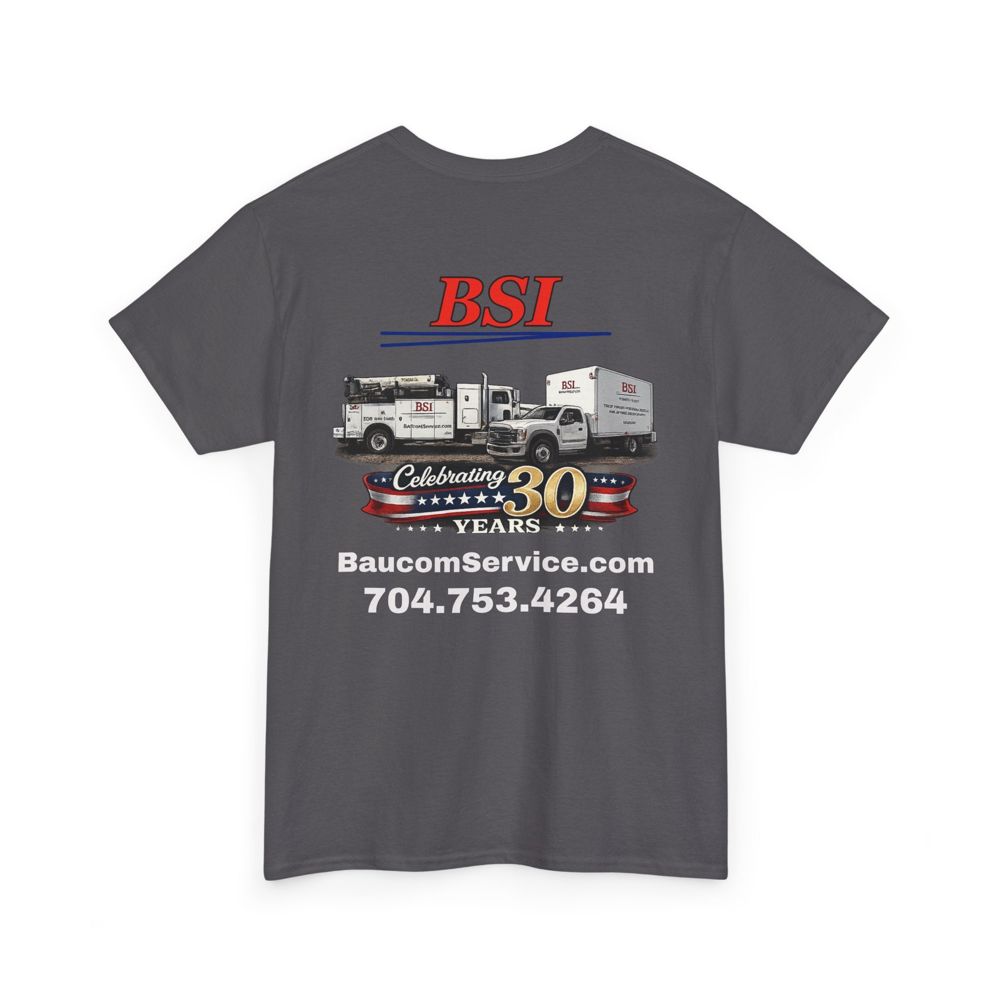 BSI Logo T-Shirt — Baucom Service 30th Anniversary Crew Tee
