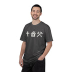 Faith Family Work T-Shirt — Inspirational Christian Men’s Tee