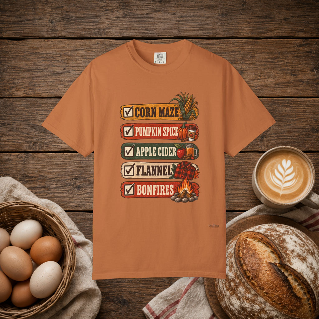 Fall Checklist Comfort Colors Shirt