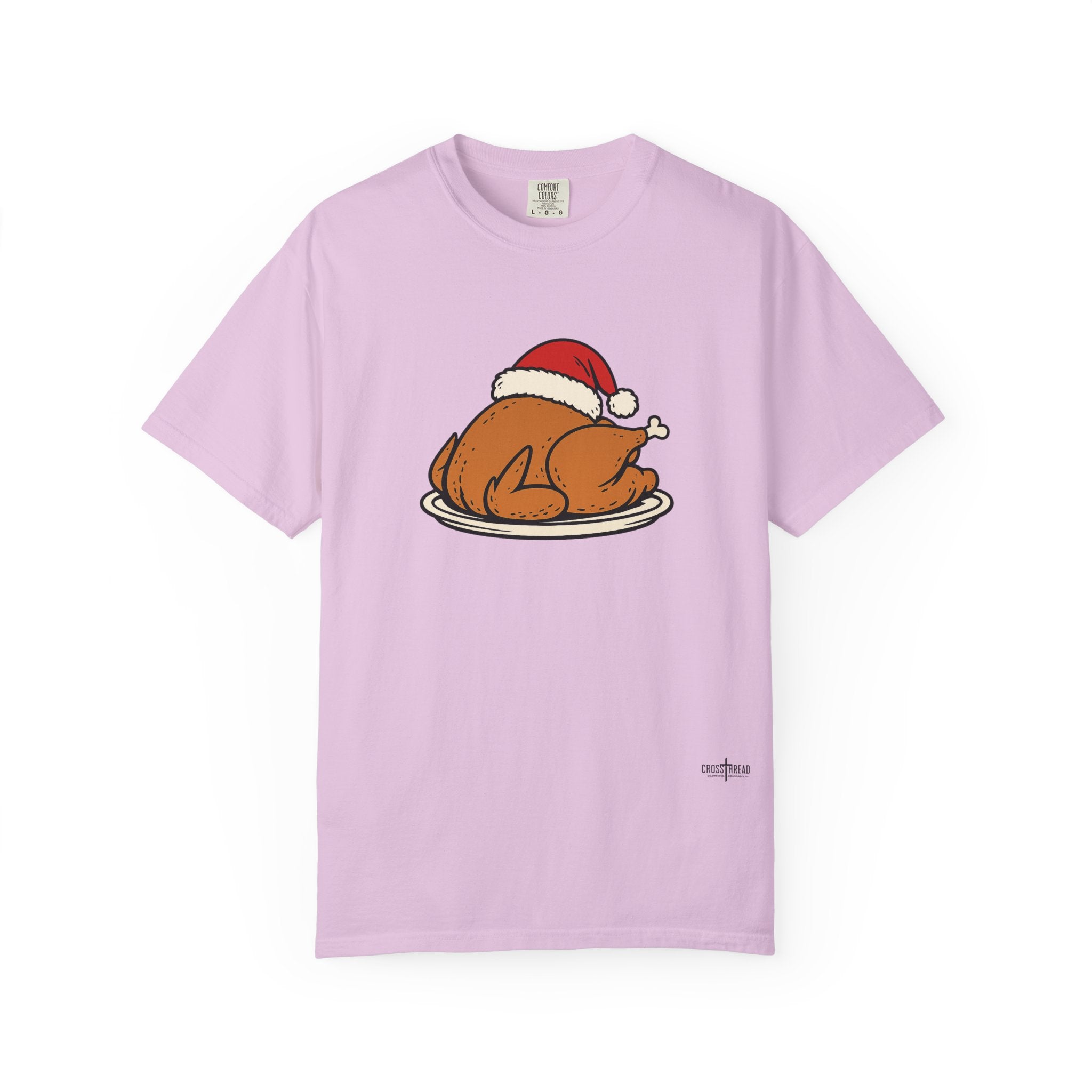 Roasted Turkey Santa Hat Comfort Colors Shirt