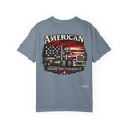 American Trucker T-Shirt — 'Strong and Courageous' Patriotic Semi Truck Tee