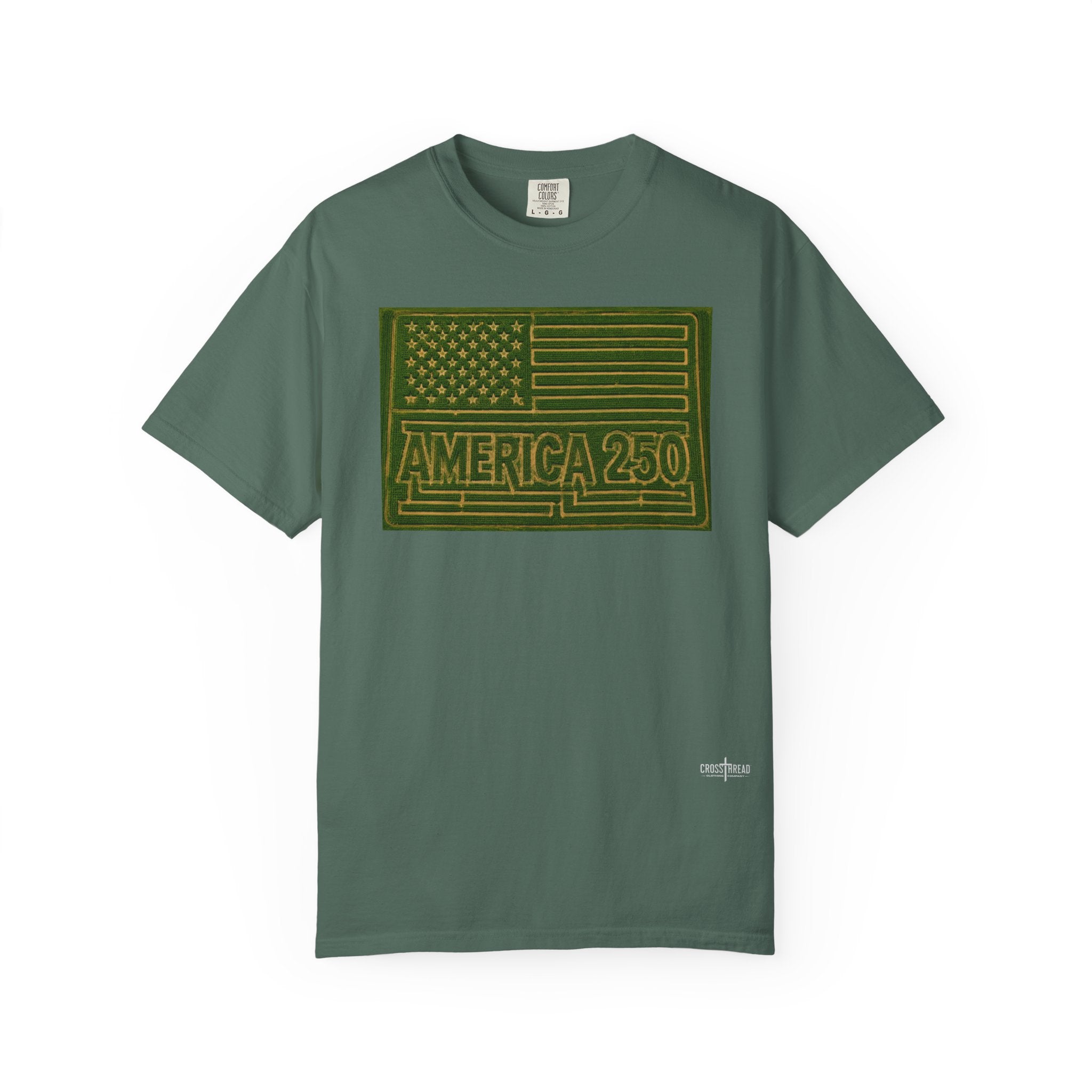 America 250 Corn Maze Flag T-Shirt — Vintage Patriotic Graphic Tee