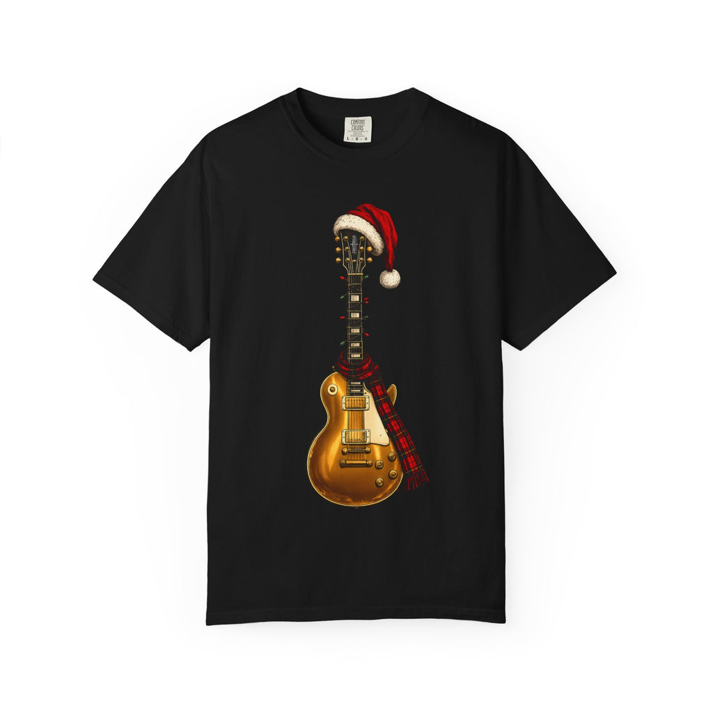 Christmas LP-Style Gold Guitar Comfort Colors Shirt