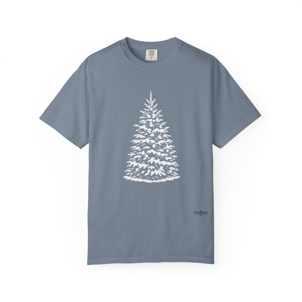 Snowy Christmas Tree Comfort Colors T-Shirt