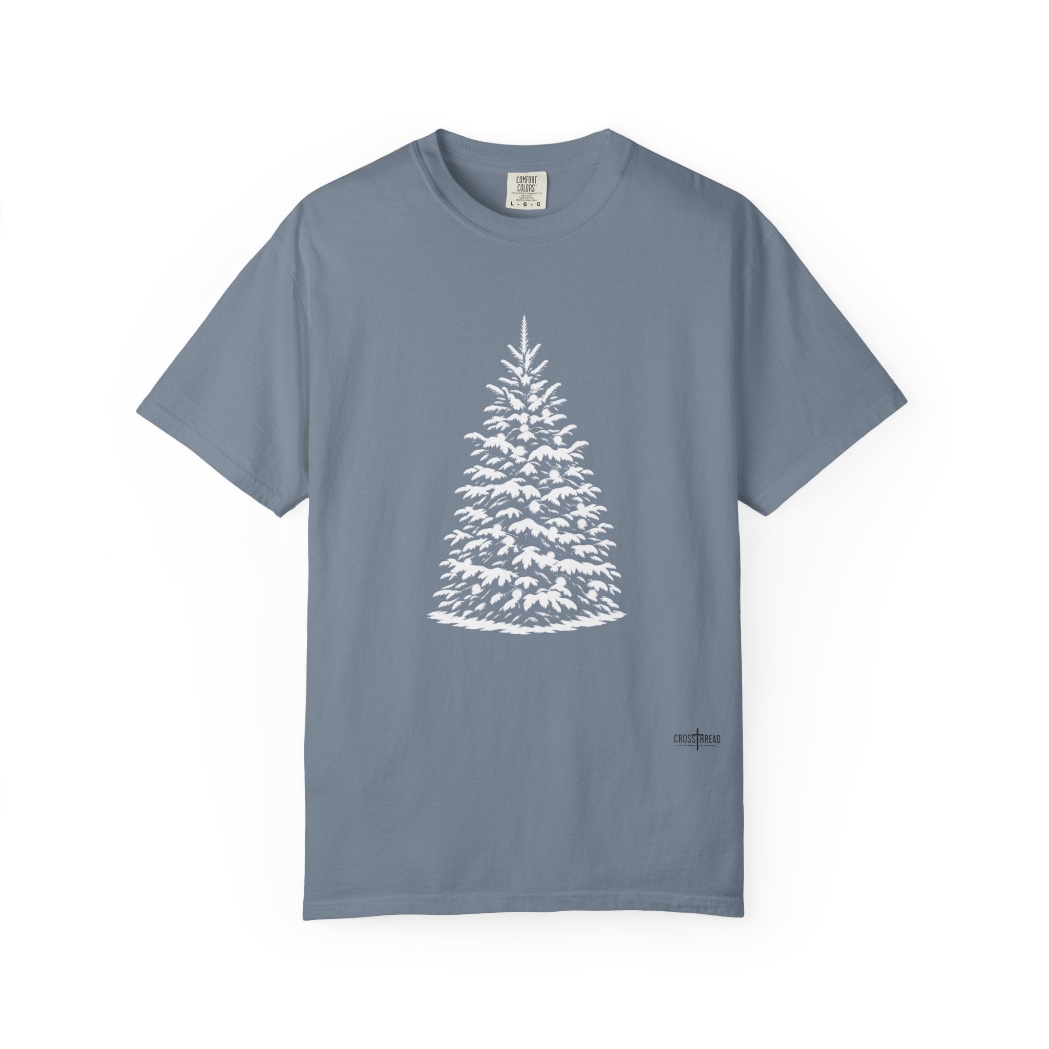 Snowy Christmas Tree Comfort Colors T-Shirt