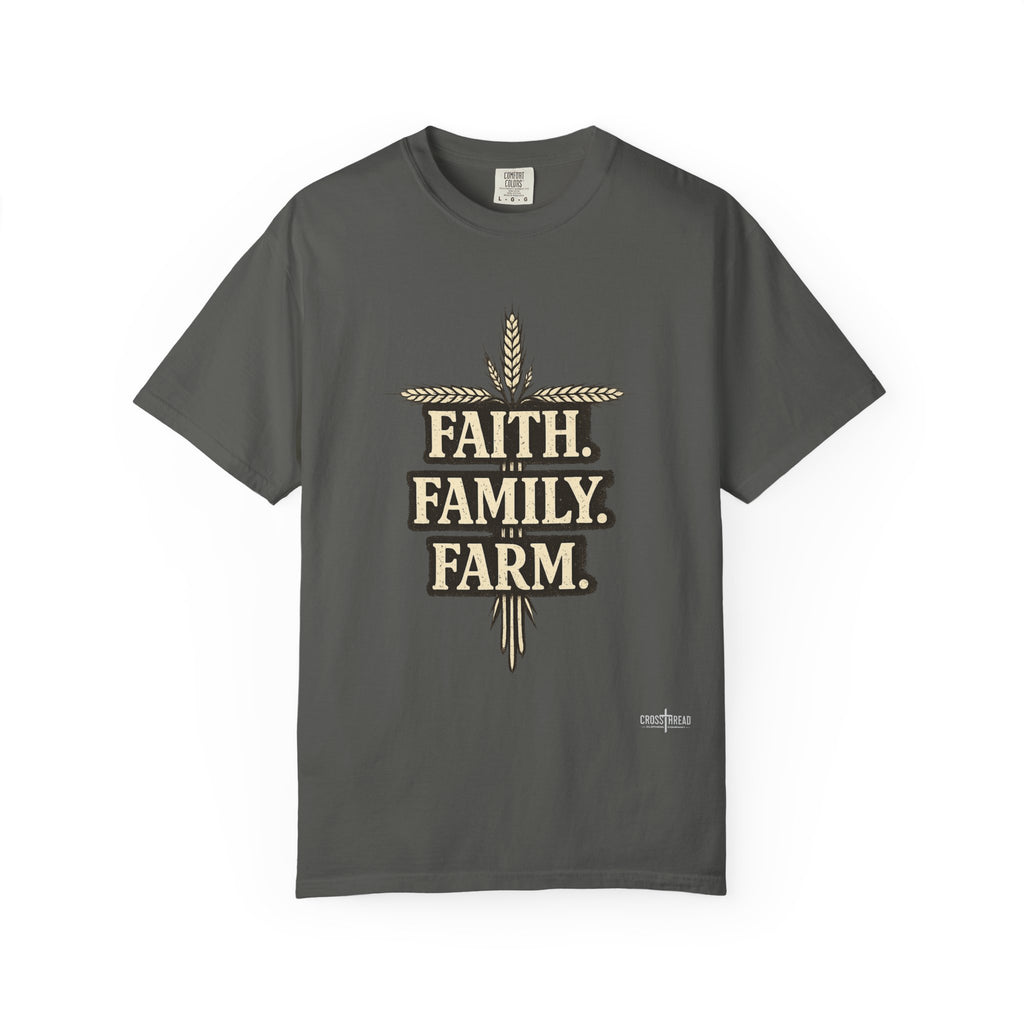Faith Family Farm T-Shirt — Rustic Farmhouse Graphic Tee
