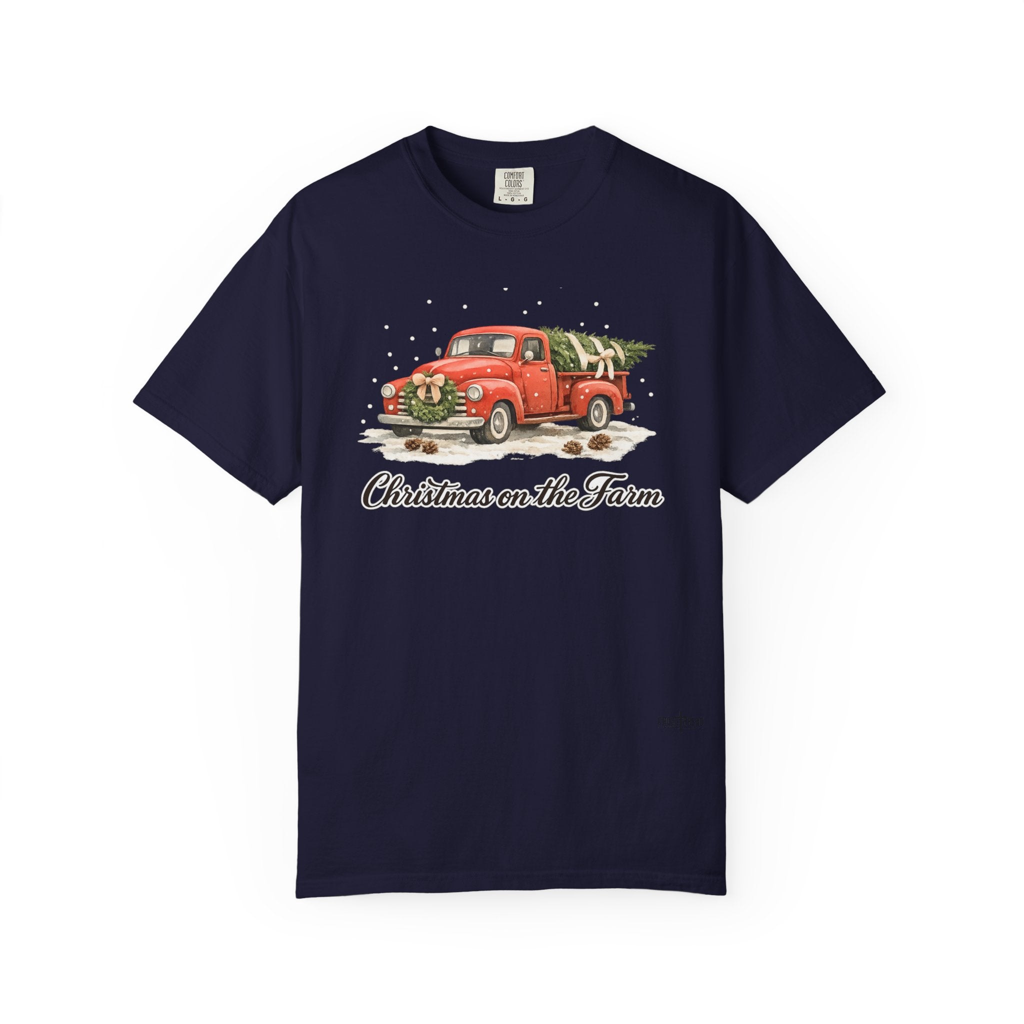 Christmas on the Farm Red Truck Comfort Colors Shirt