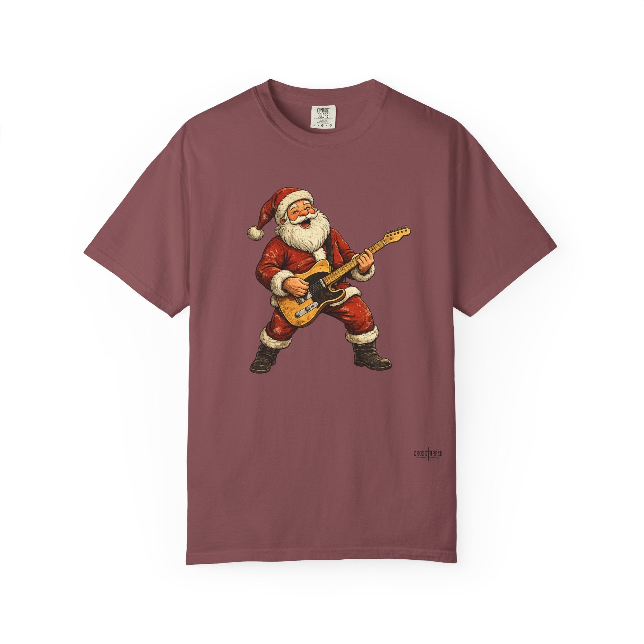 Santa T-Style Guitar Comfort Colors Shirt