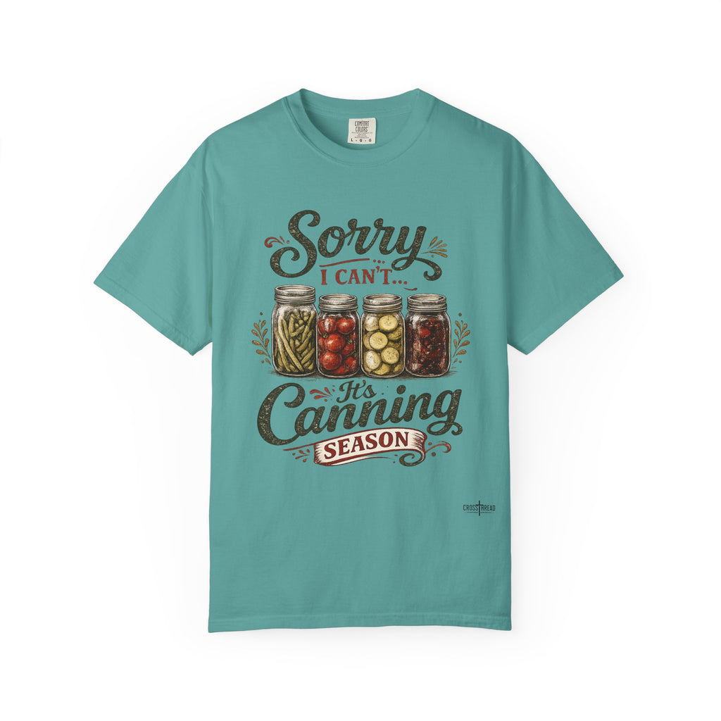 Canning Season T-Shirt — "Sorry I Can't... It's Canning Season" Vintage Mason Jar Tee