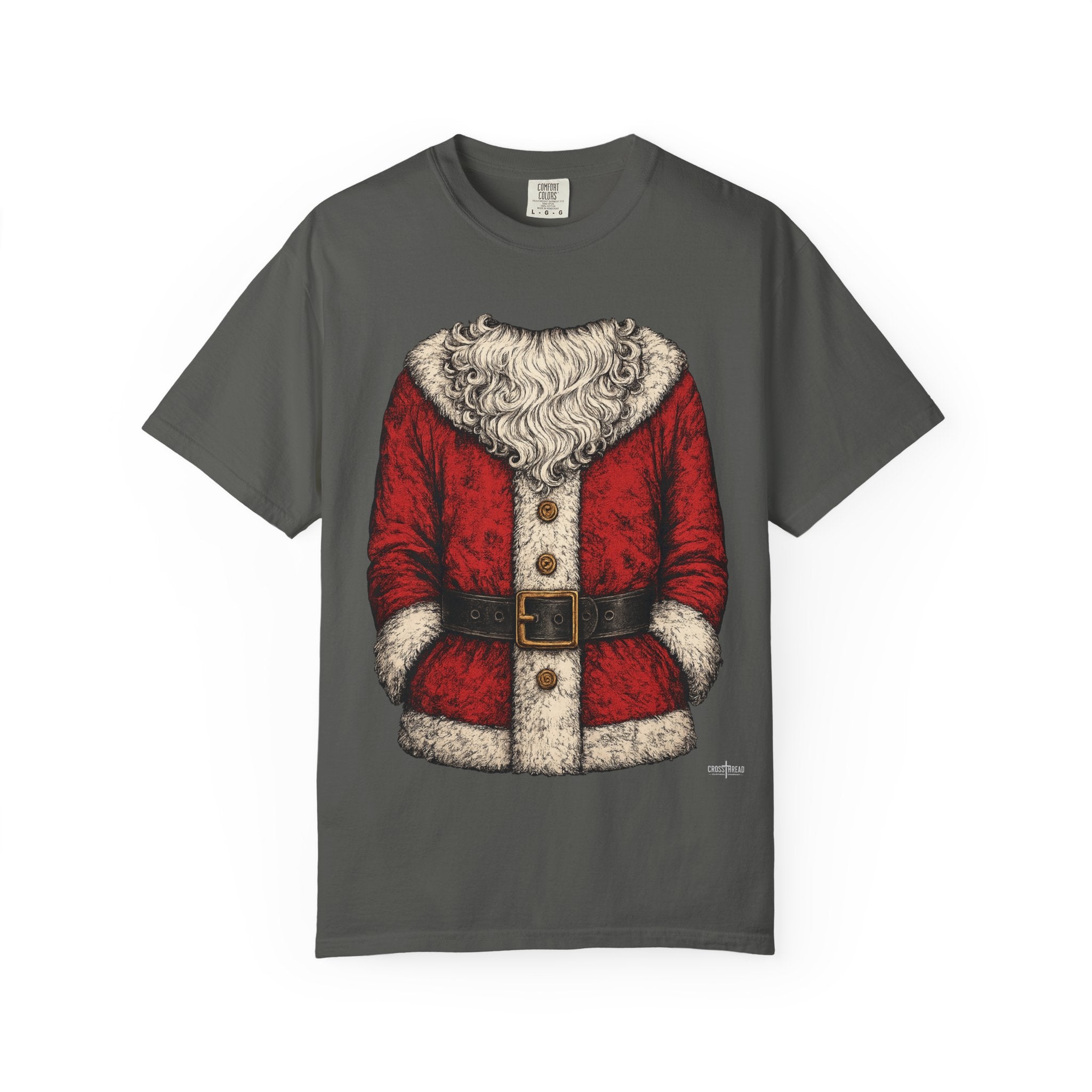 Santa Suit Graphic T-Shirt — Front & Back Christmas Costume Tee