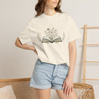 Floral Open Book T-Shirt — Book Lover Reading Tee