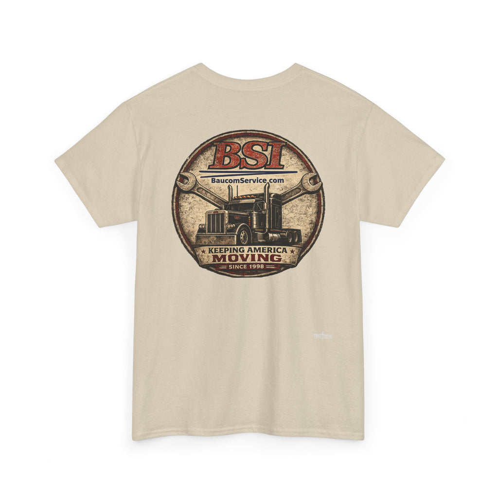 BSI Vintage Truck Logo Tee — "Keeping America Moving" Cotton T-Shirt