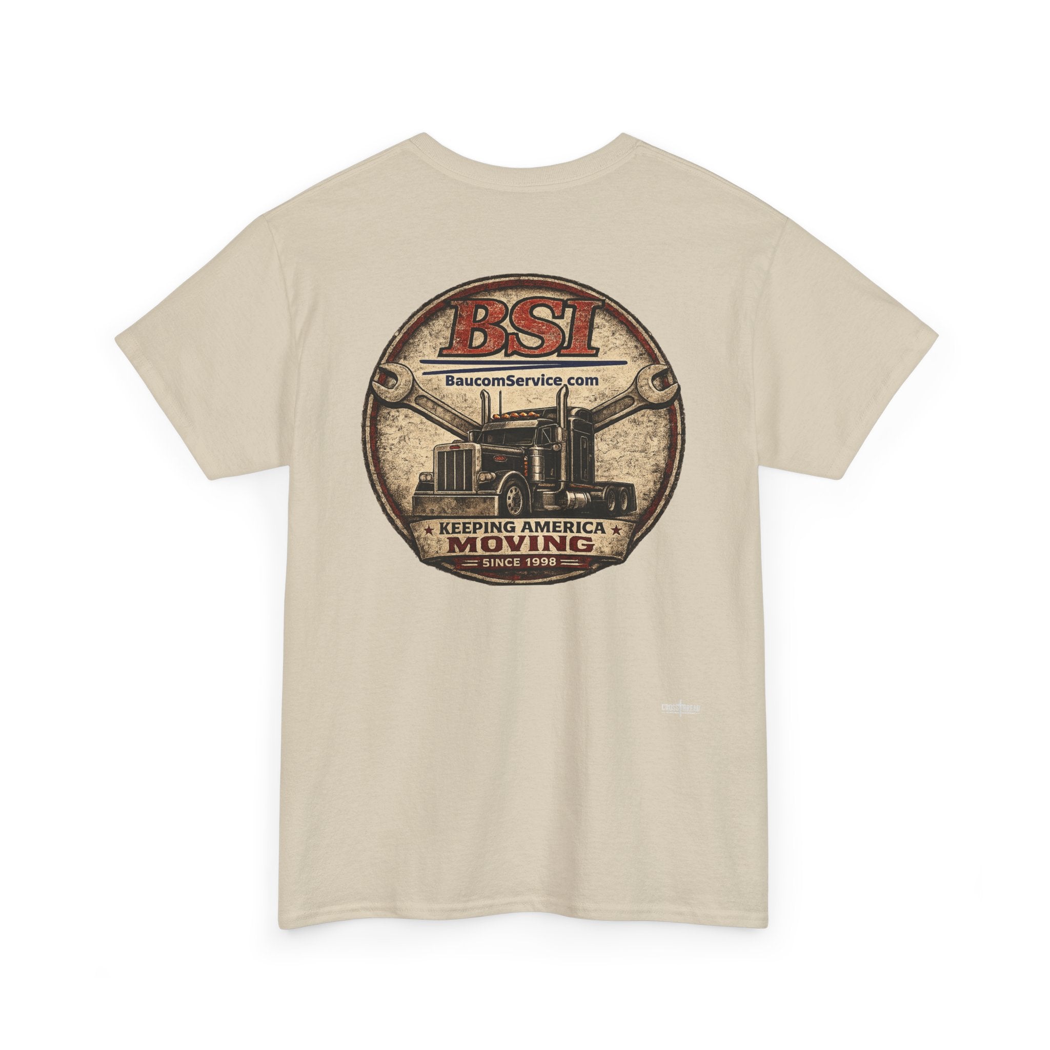BSI Vintage Truck Logo Tee — "Keeping America Moving" Cotton T-Shirt