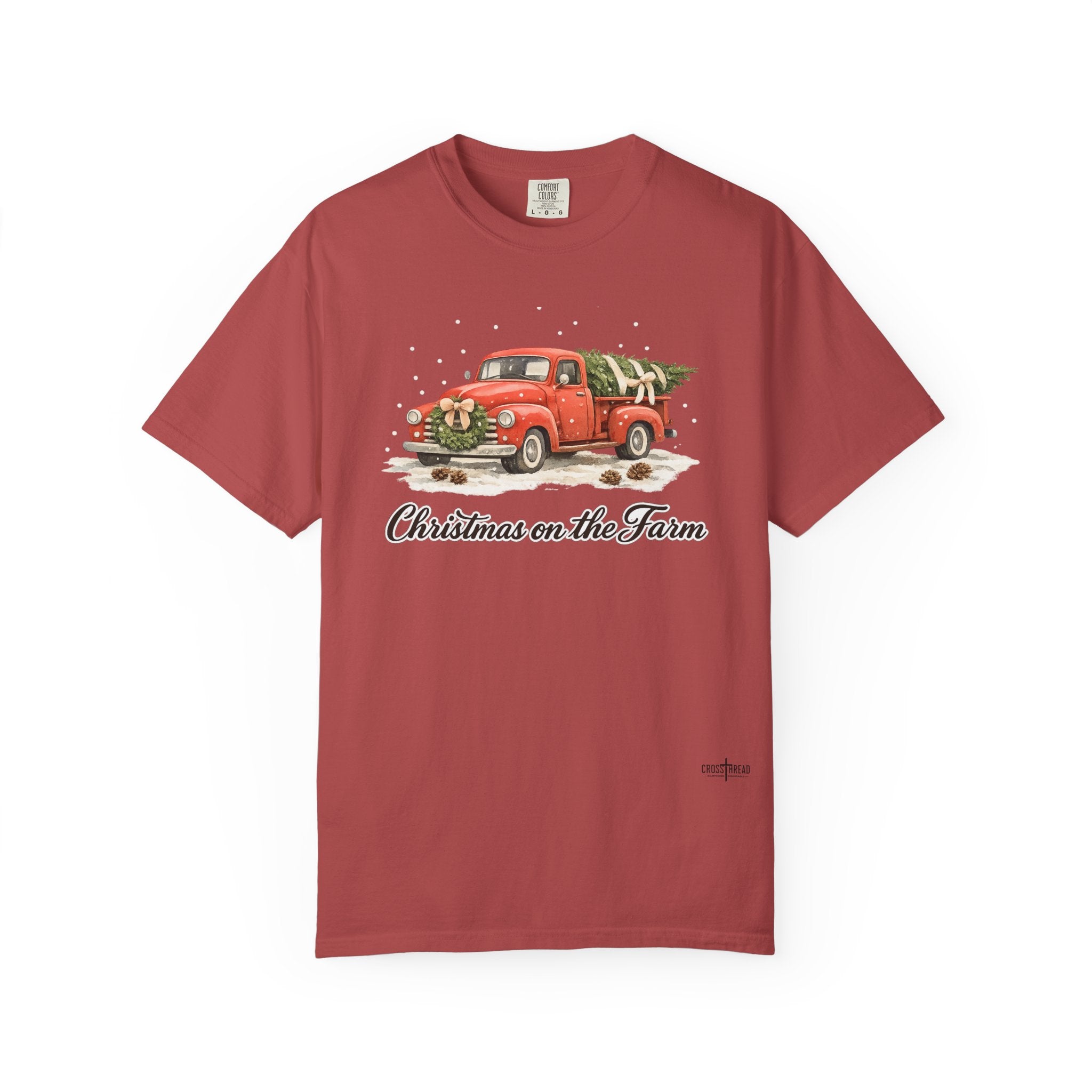 Christmas on the Farm Red Truck Comfort Colors Shirt