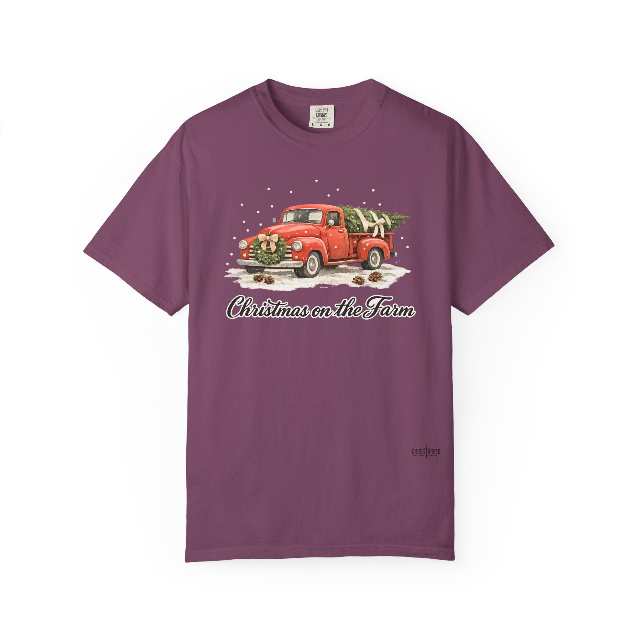 Christmas on the Farm Red Truck Comfort Colors Shirt