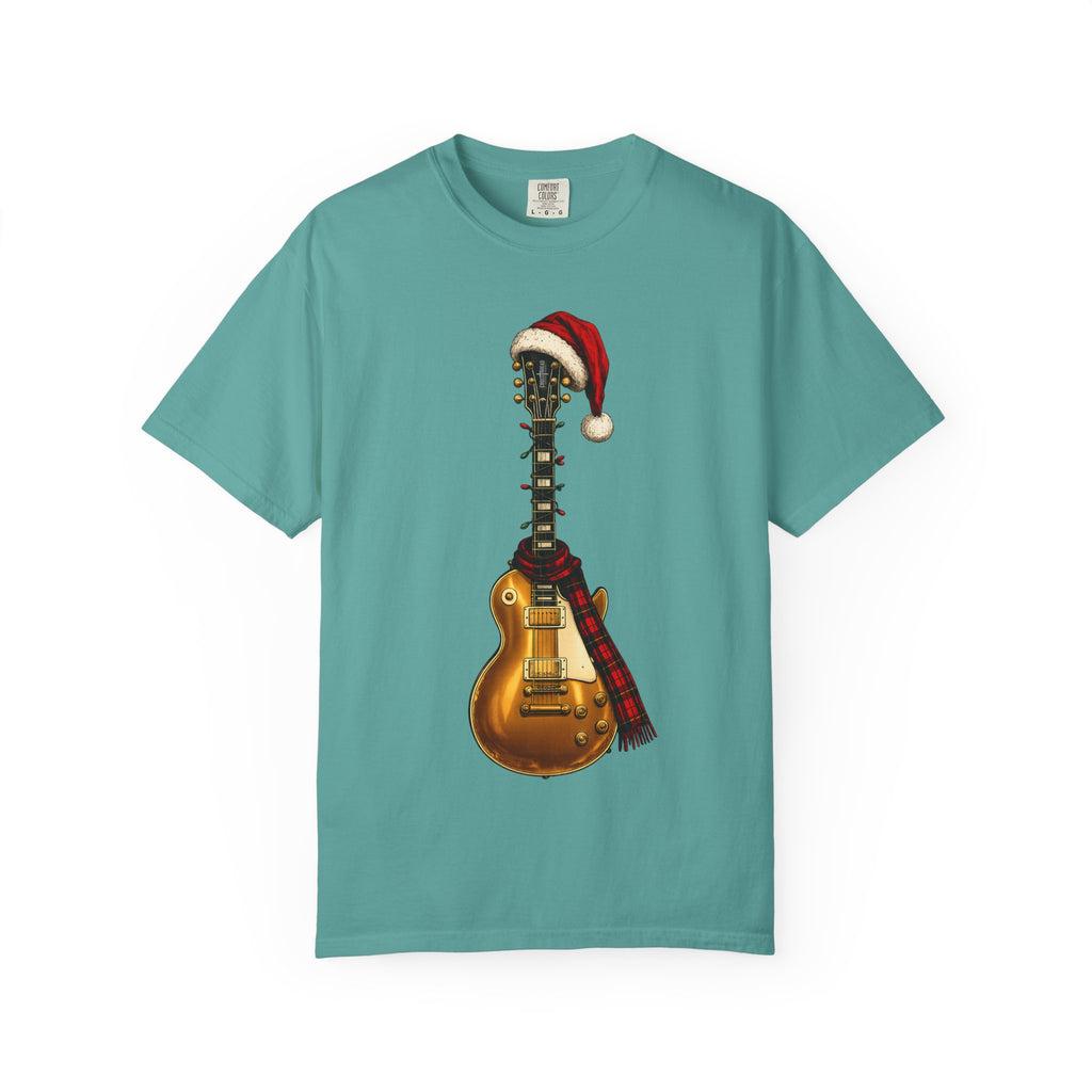 Christmas LP-Style Gold Guitar Comfort Colors Shirt