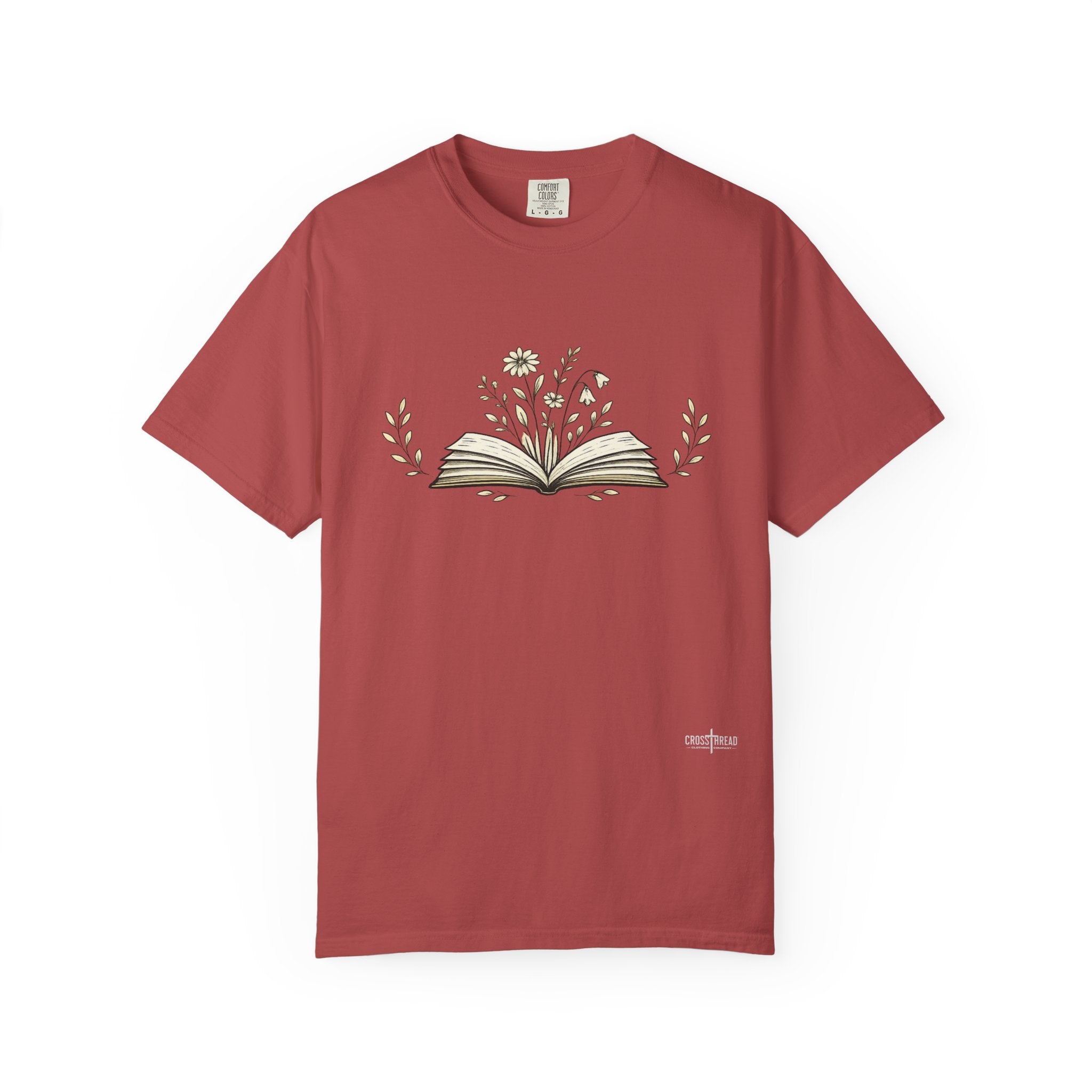 Floral Open Book T-Shirt — Book Lover Reading Tee