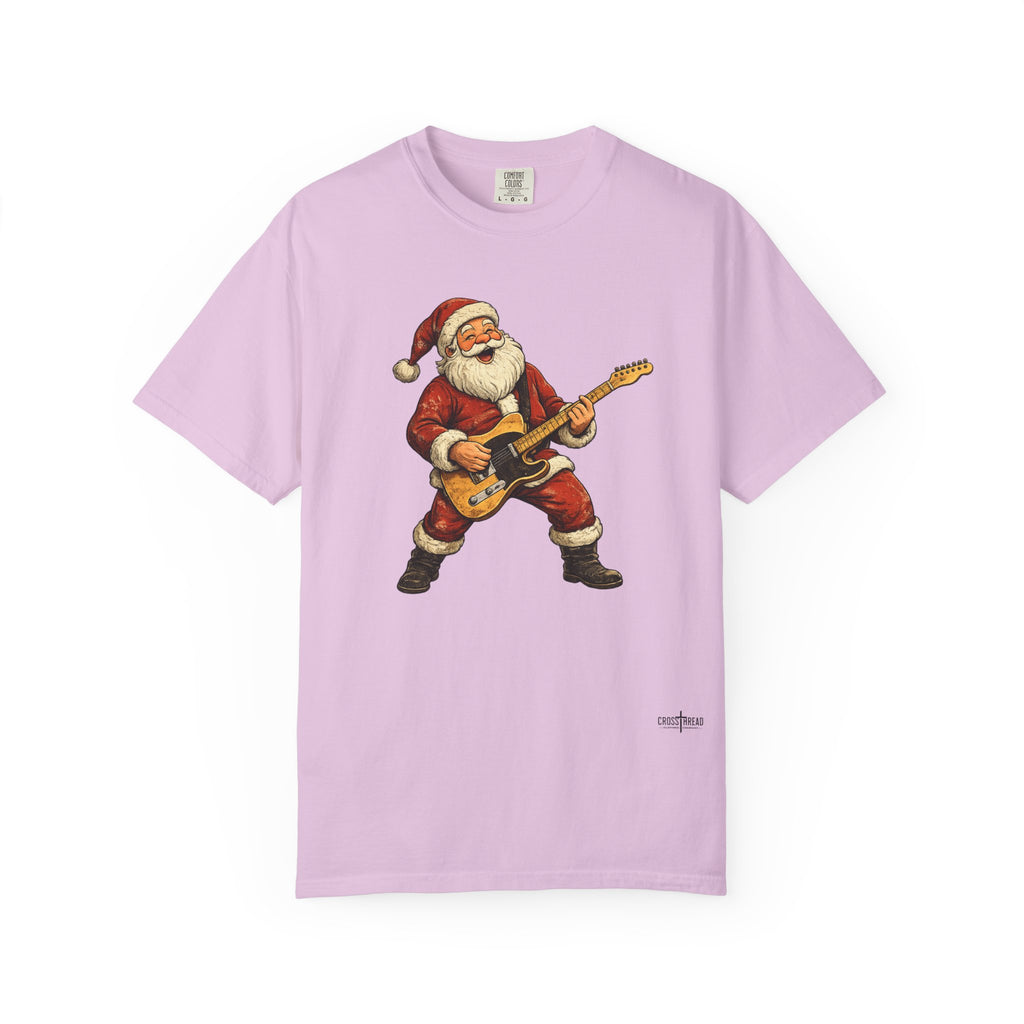 Santa T-Style Guitar Comfort Colors Shirt