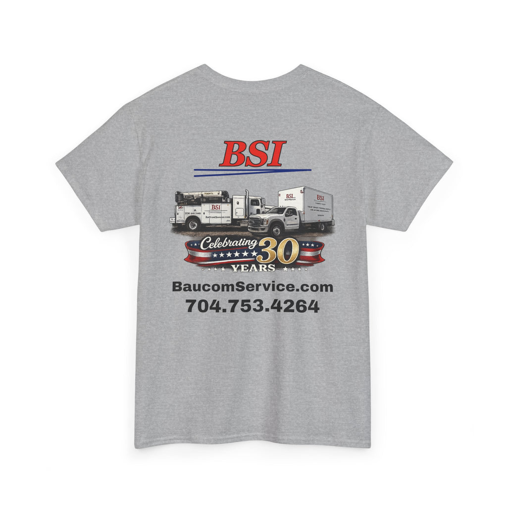 BSI Logo T-Shirt — Baucom Service 30th Anniversary Crew Tee