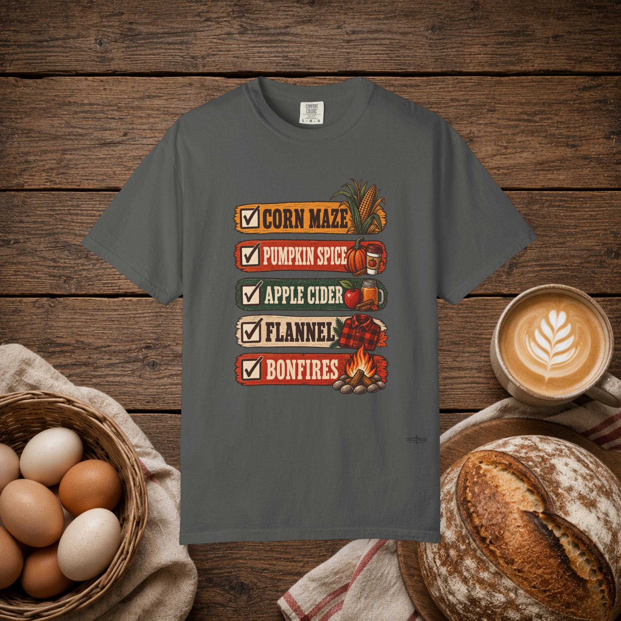 Fall Checklist Comfort Colors Shirt