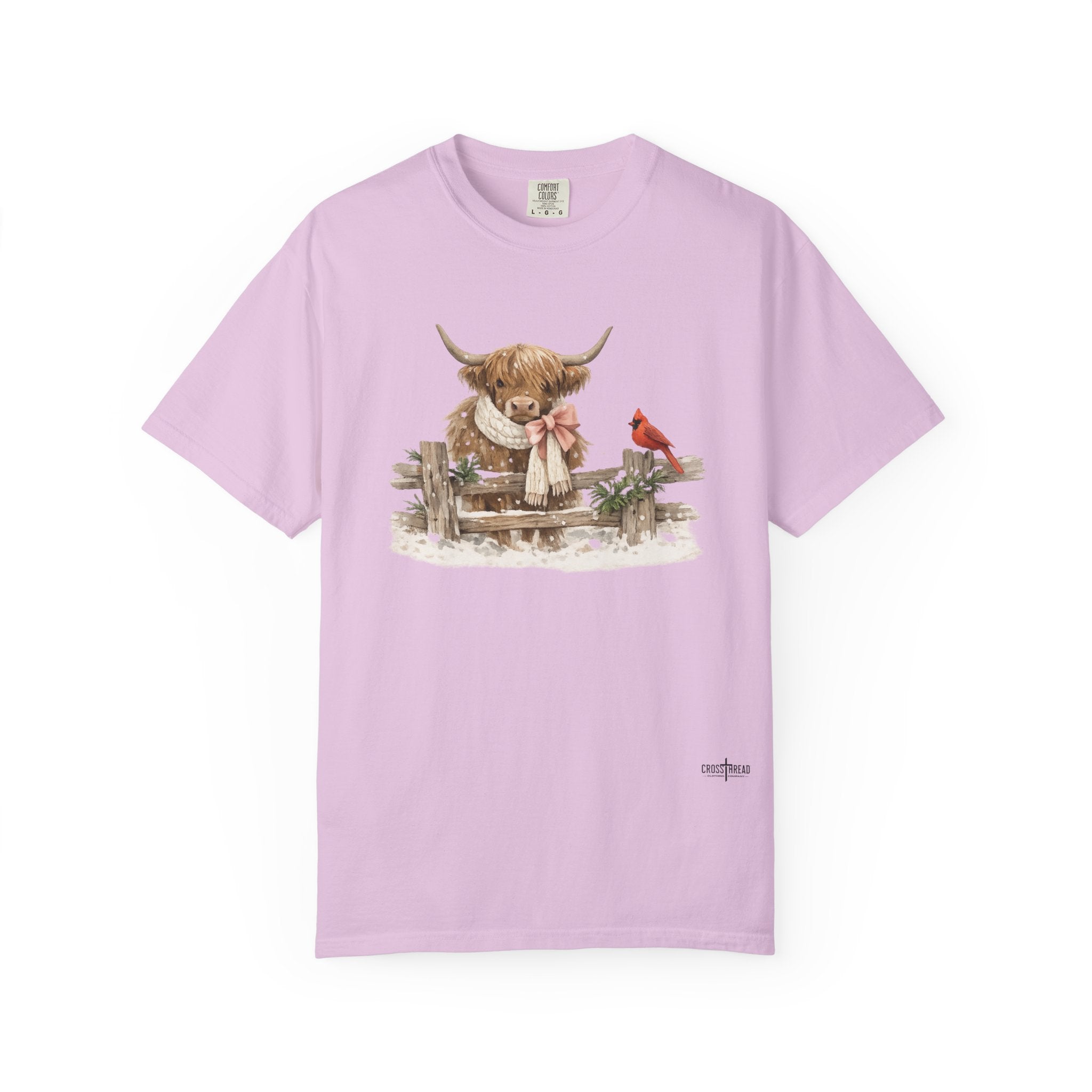Highland Cow and Cardinal Comfort Colors Shirt