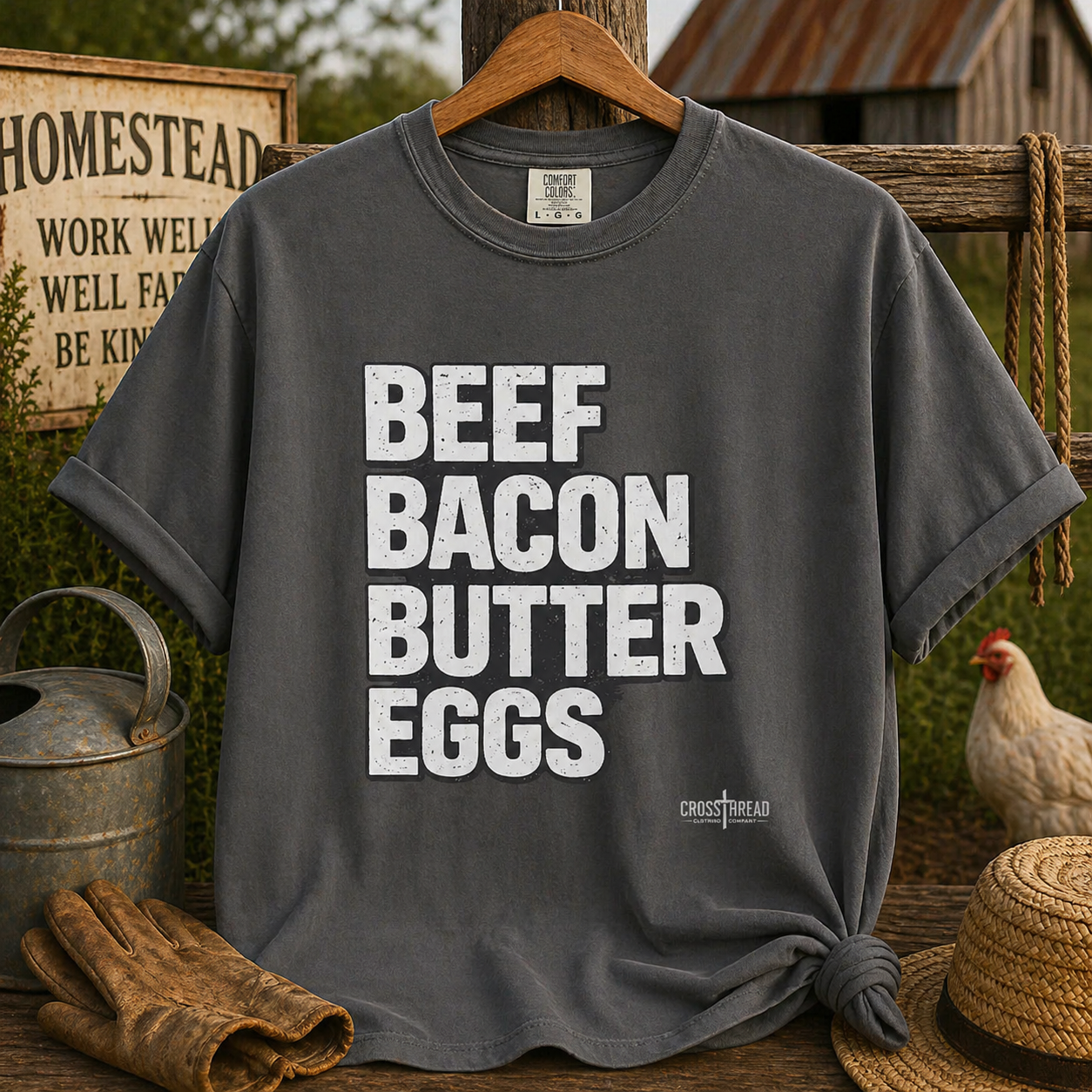 Beef Bacon Butter Eggs Carnivore Lifestyle Graphic Tee