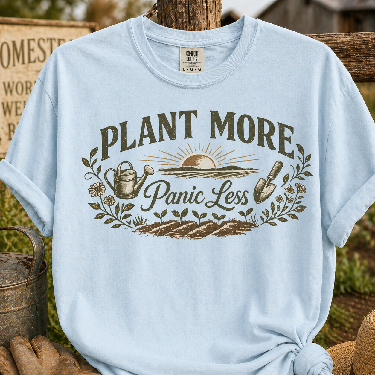 Plant More Panic Less T-Shirt